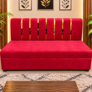 সোফা সেট ৩ সীট – গোল্ডের শীট + লাল – ভেলভেট কাপড় - New Model 2