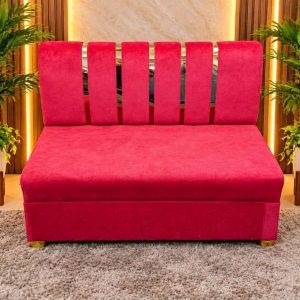 সোফা সেট ২ সীট – গোল্ডের শীট + লাল – ভেলভেট কাপড় - New Model 2