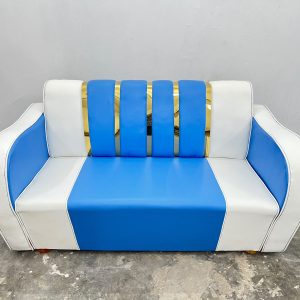 সোফা সেট 2 সীট - লেদার হাতা এস এস শীট - আকাশী সাদা কালার