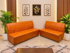 সোফা সেট 3+2 সীট - লেদার - বাদামী কালার