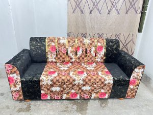 সোফা সেট 3 সীট – স্পেশাল কাপড় – কালো ফুল কালার