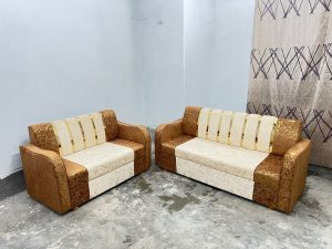 সোফা সেট 3+2 সীট - স্পেশাল কাপড় - ক্রীম কফি কালার