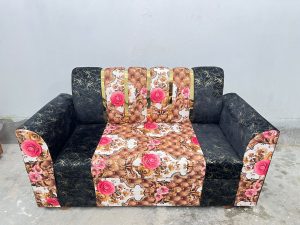 সোফা সেট 2 সীট – স্পেশাল কাপড় – কালো ফুল কালার