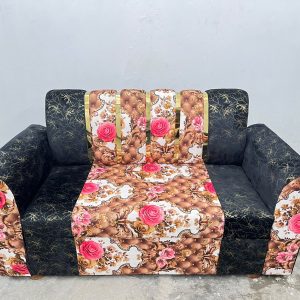 সোফা সেট 2 সীট – স্পেশাল কাপড় – কালো ফুল কালার